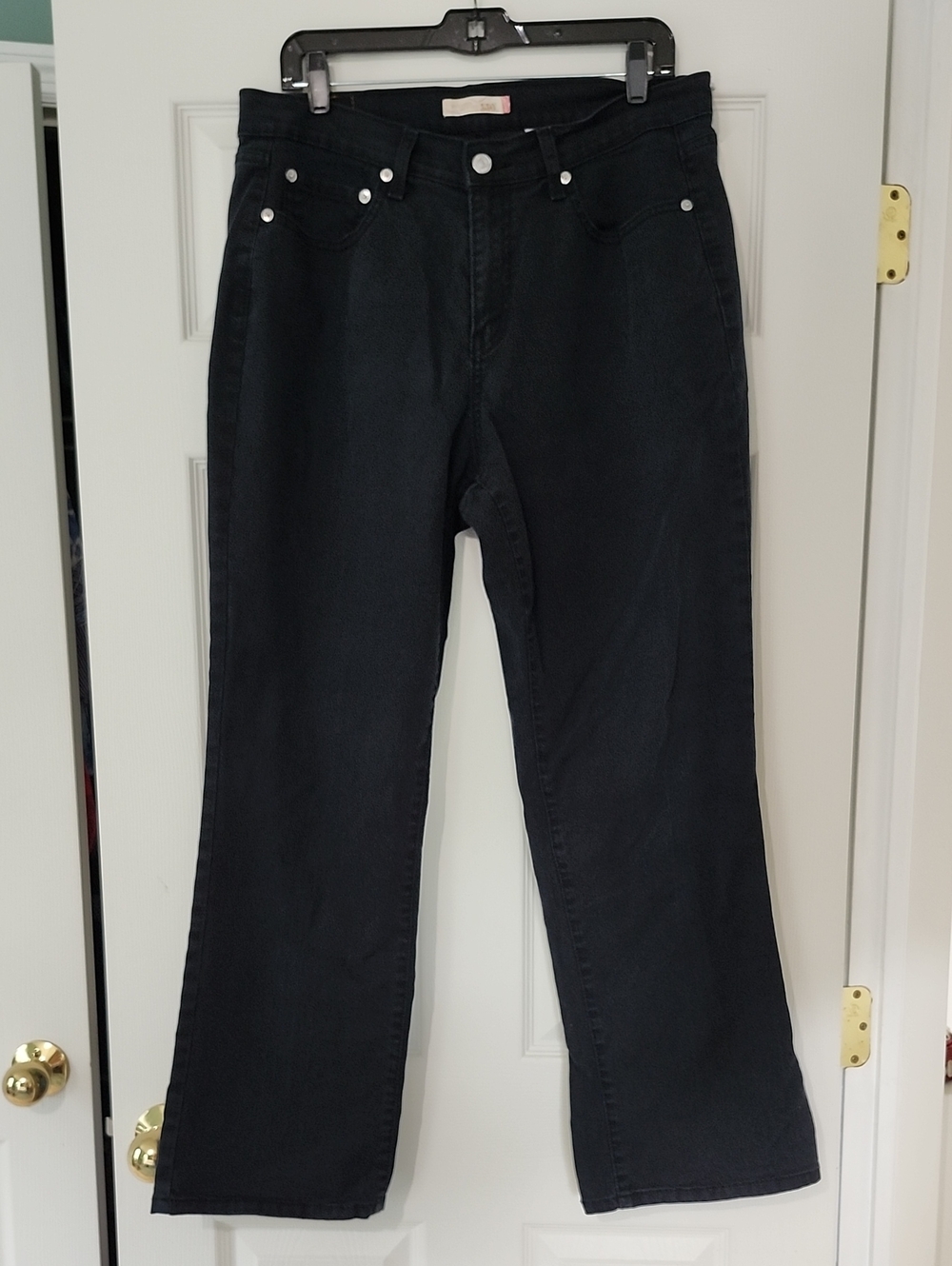 Levi's 550 Black Jeans Relaxed Fit Boot Cut Size 16 Ladies